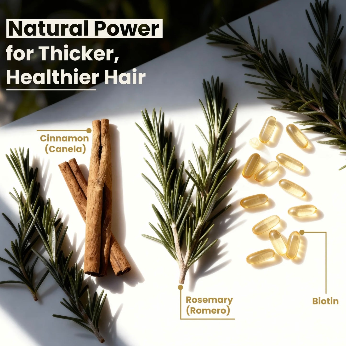 Mayam Beauty Holiday Hair Growth Bundle 5-Piece Set with Biotin Cinnamon Rosemary & Argan Oil Made in Mexico