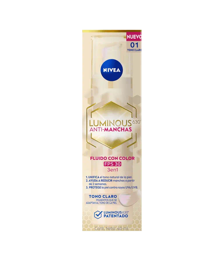 Nivea Luminous 630º Anti-Manchas Fluido con Color SPF 30 Tono Claro