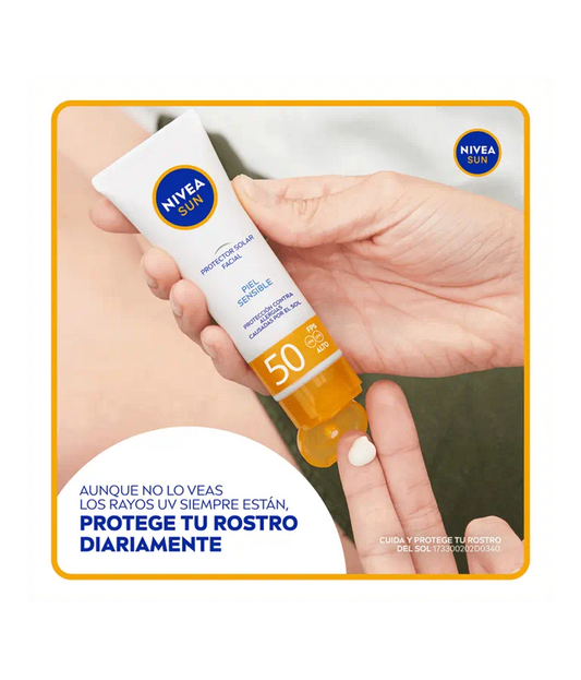 Nivea Protector Solar Sensible Protector Solar Facial SPF 50 Sin Sensación Grasosa