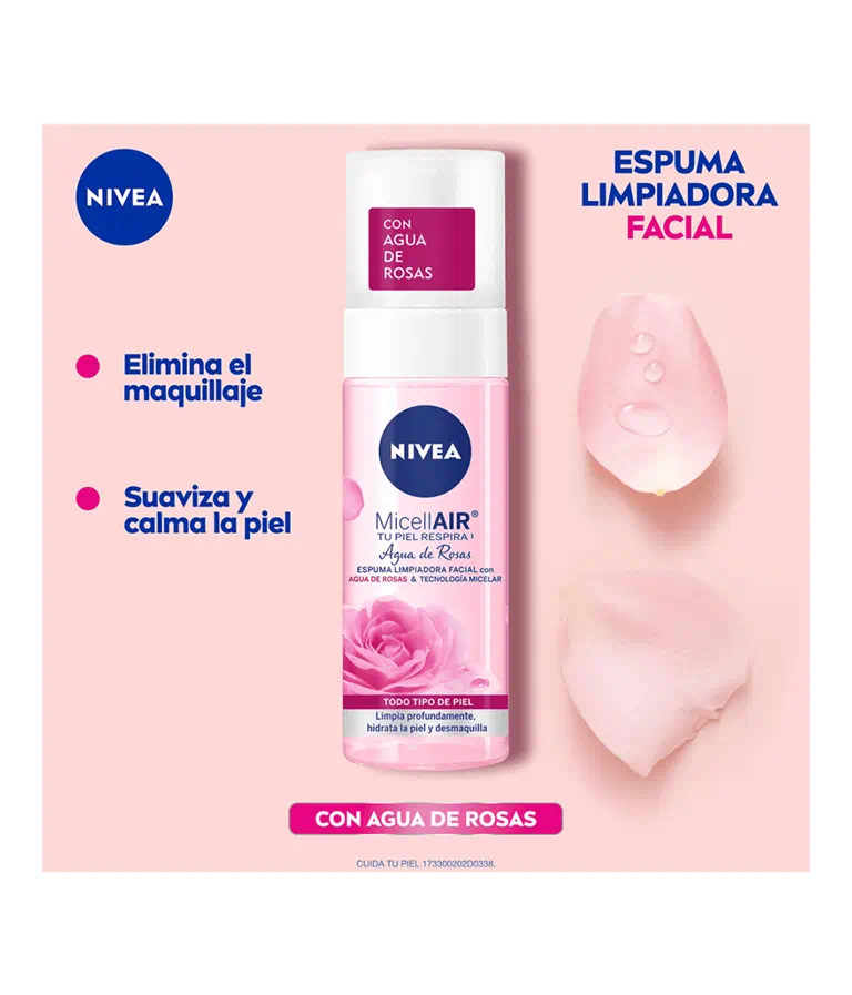 Nivea Agua de Rosas Face Wash 150ml - Foam Hydrating Facial Cleanser Daily Soothing