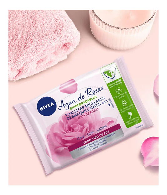 Toallas desmaquilladoras Agua de Rosas 25pc