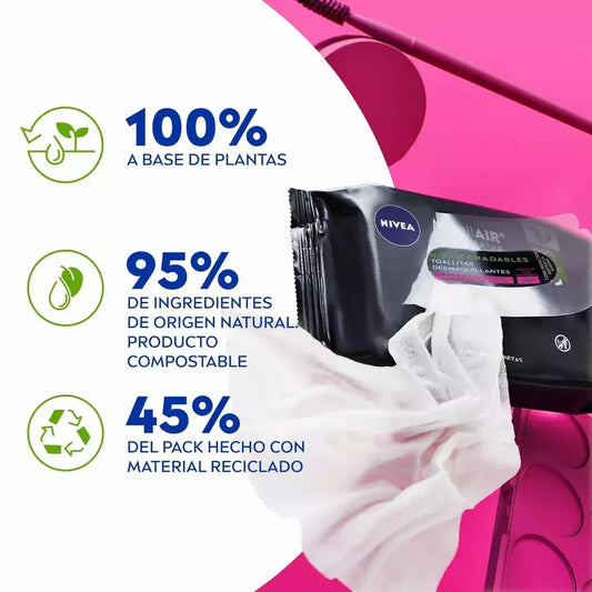 Toallas desmaquilladoras para piel sensible 20pc