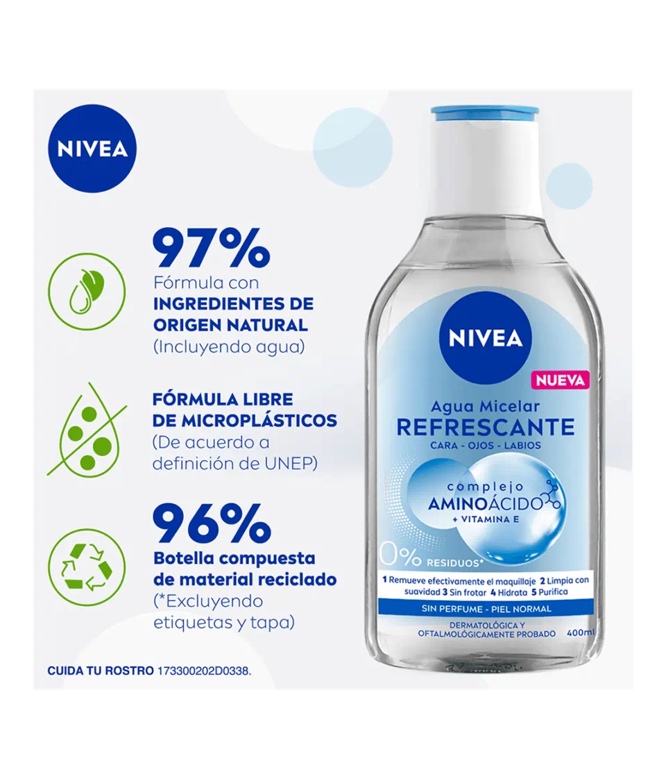 Agua Micelar con Amino Ácido -400ml