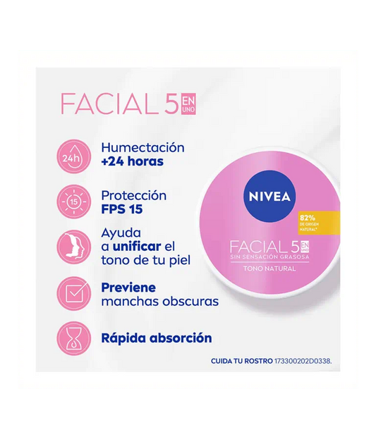 Nivea 5en1 Cuidado Tono Natural SPF 15 200ml
