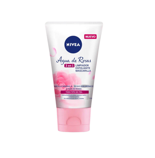 Nivea Agua de Rosas 3in1: Face Wash, Mask, Exfoliator