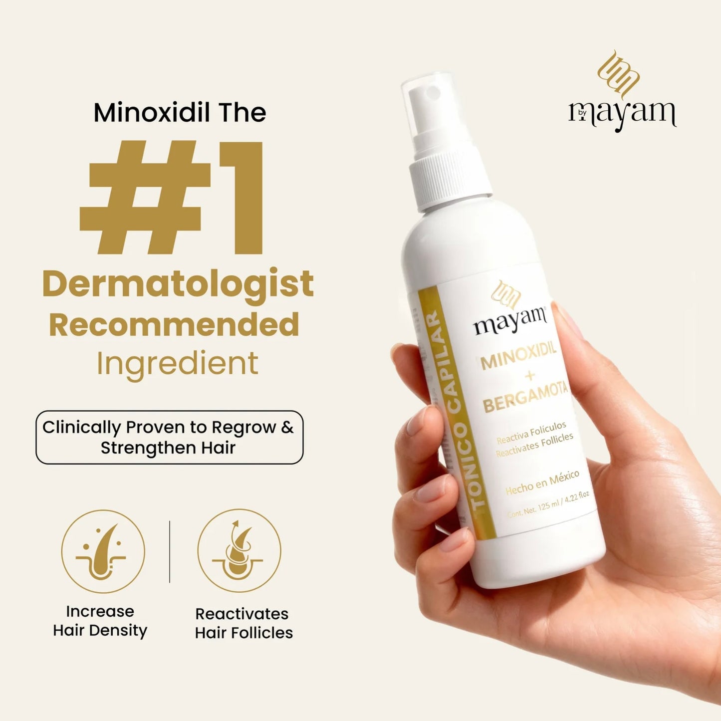 Mayam Beauty Holiday Hair Growth Bundle 5-Piece Set with Biotin Cinnamon Rosemary & Argan Oil Made in Mexico