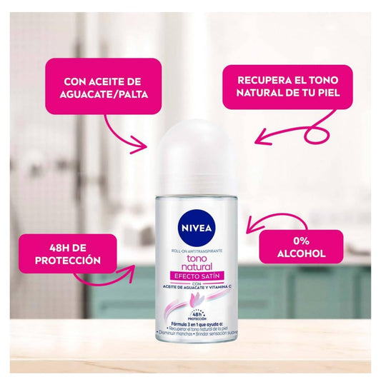 Nivea Tono Natural Aclarador Roll On 50ml
