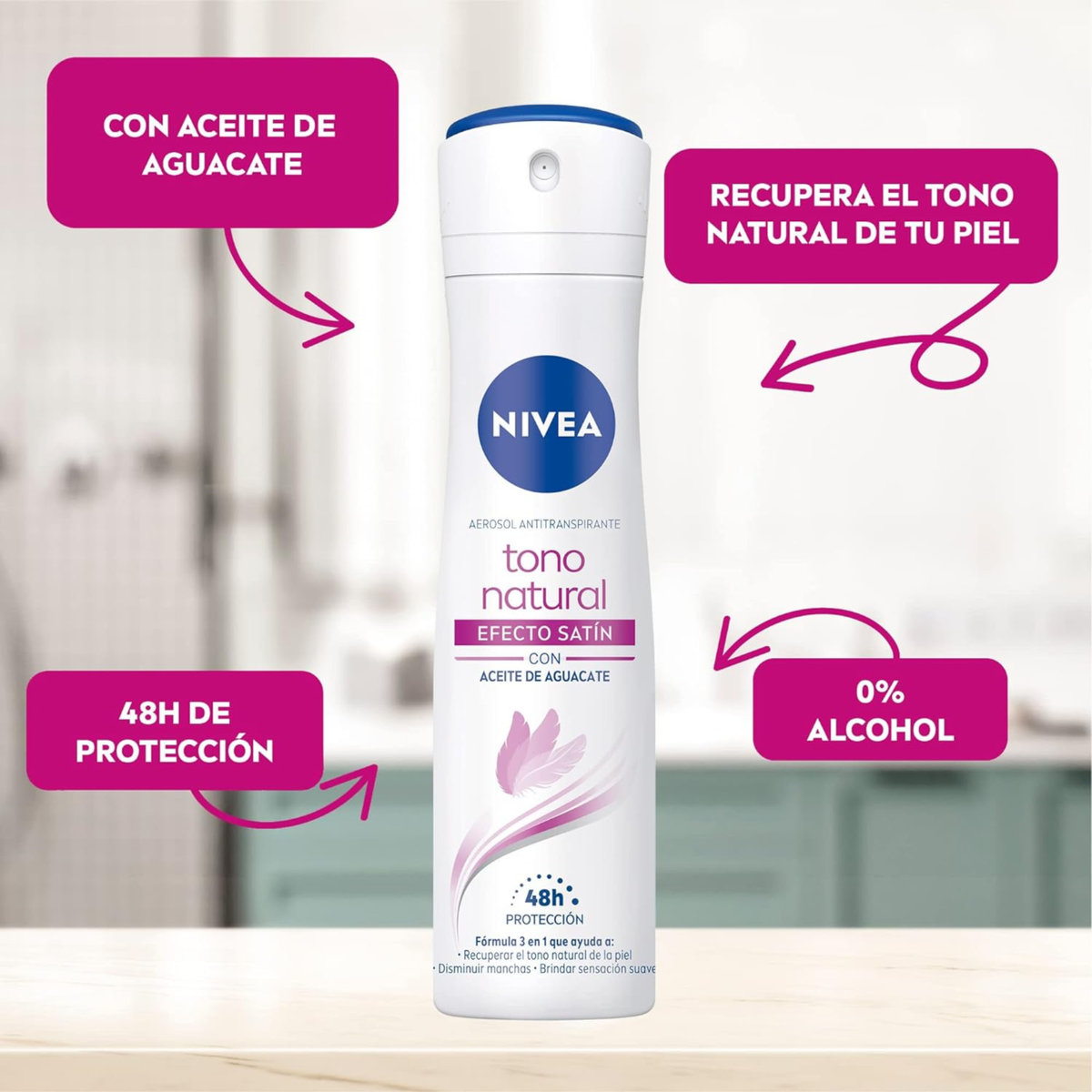 Nivea Tono Natural Aclarador Efecto Satin SPRAY 150ml