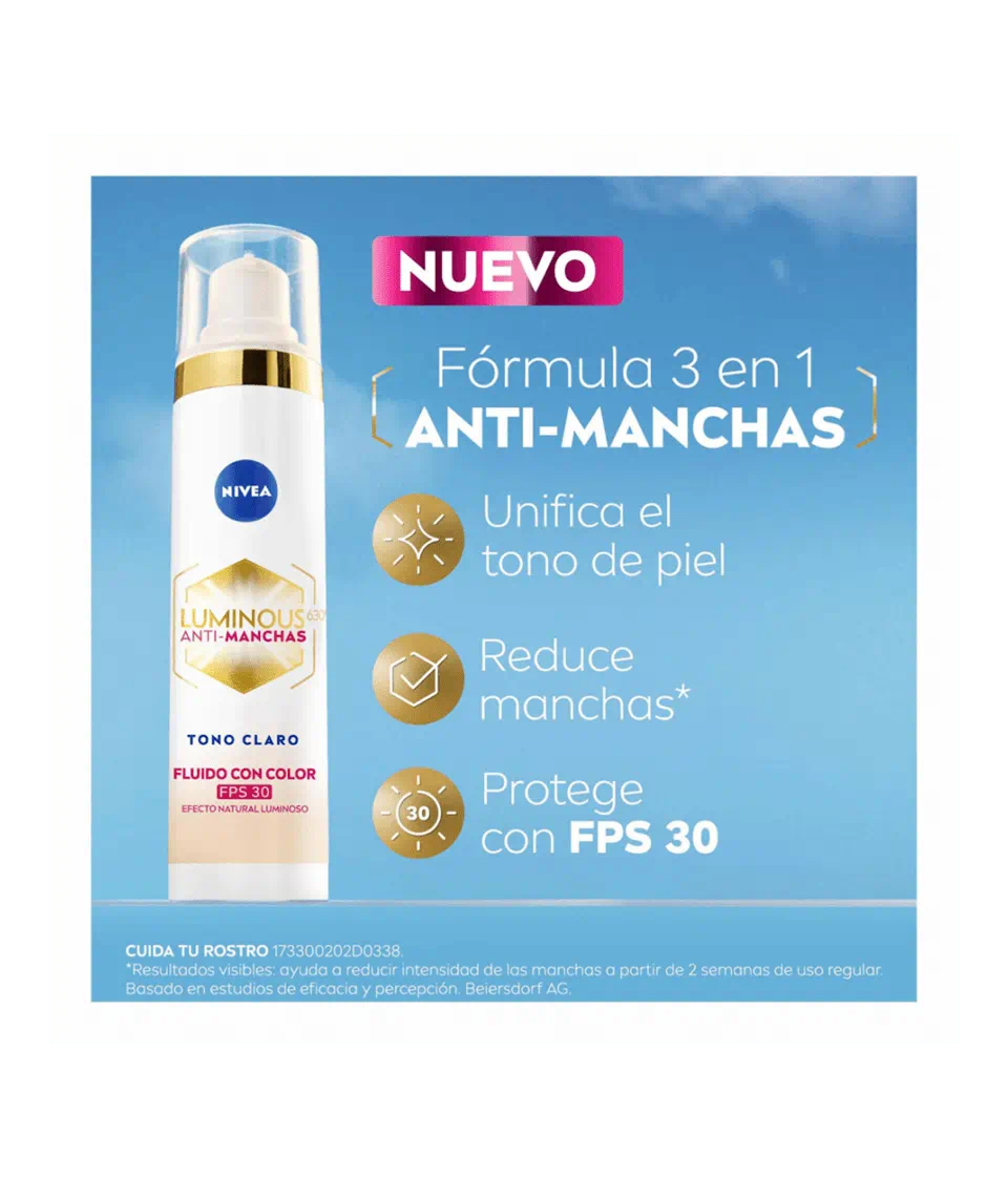 Nivea Luminous 630º Anti-Manchas Fluido con Color SPF 30 Tono Claro