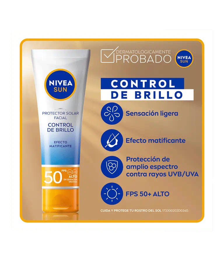 Nivea Protector Solar Efecto Matte/Control de Brillo SPF50 Sin Color