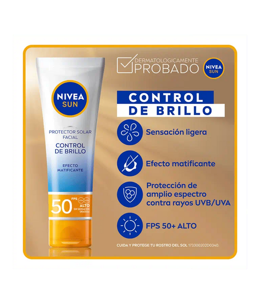 Nivea Protector Solar Efecto Matte/Control de Brillo SPF50 Sin Color