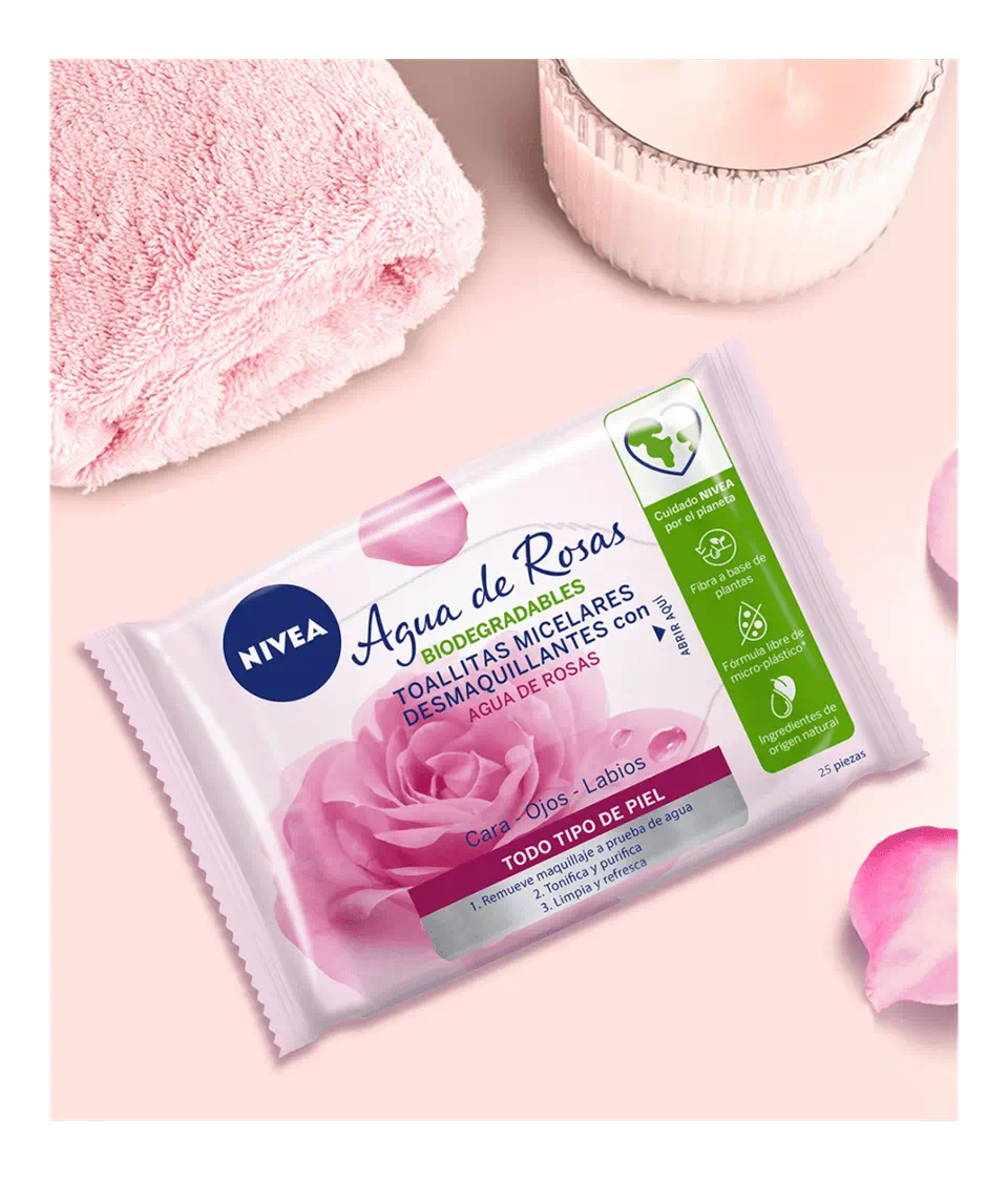 Toallas desmaquilladoras Agua de Rosas 25pc