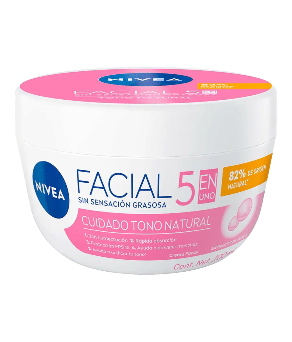 Nivea 5en1 Cuidado Tono Natural SPF 15 200ml