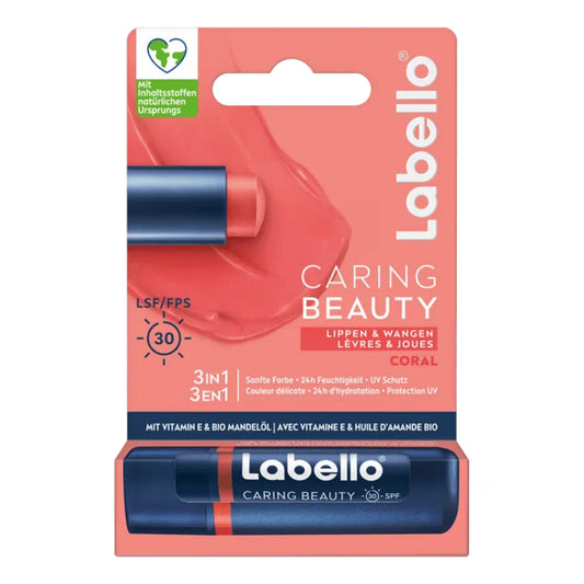 Labello Labial con Aciete de Almendras y Vitamina E- Coral